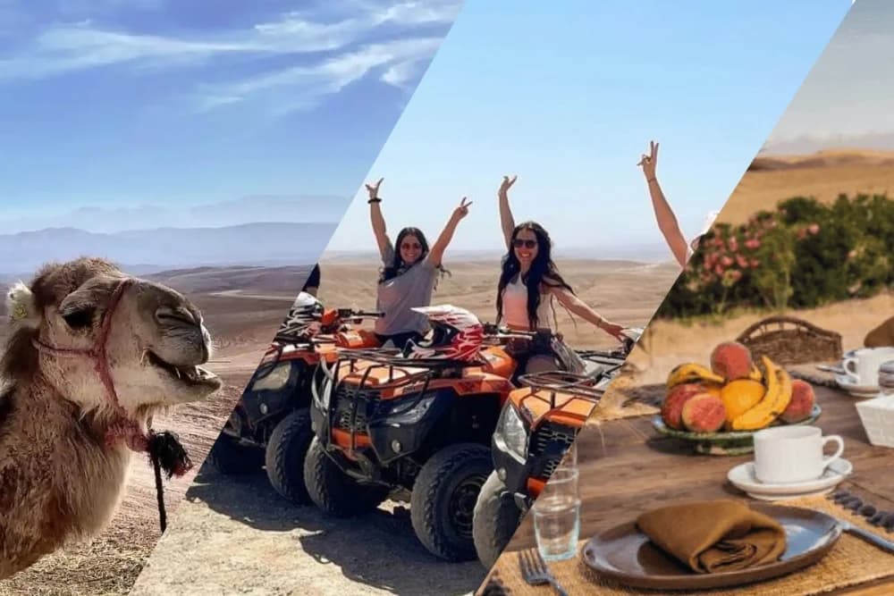 Experiencia de Día en el Desierto de Agafay con Almuerzo + Quad + Paseo en Camello