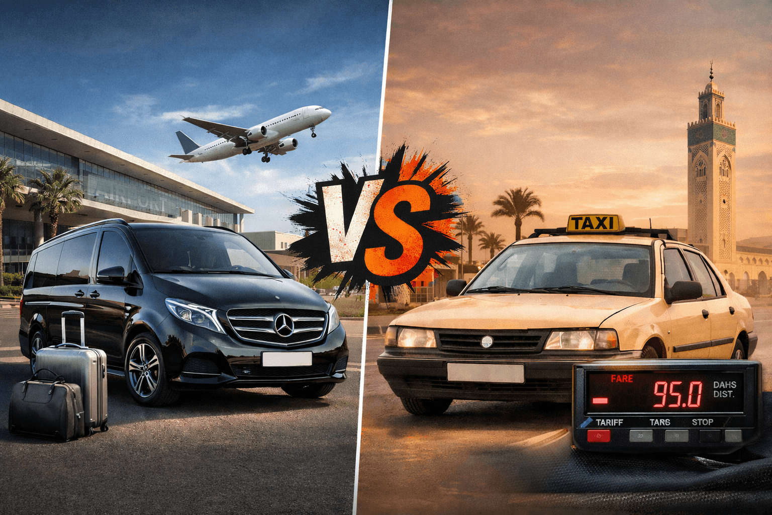Casablanca Airport Transfer vs. Taxi: Precio, Comodidad y Seguridad Comparados