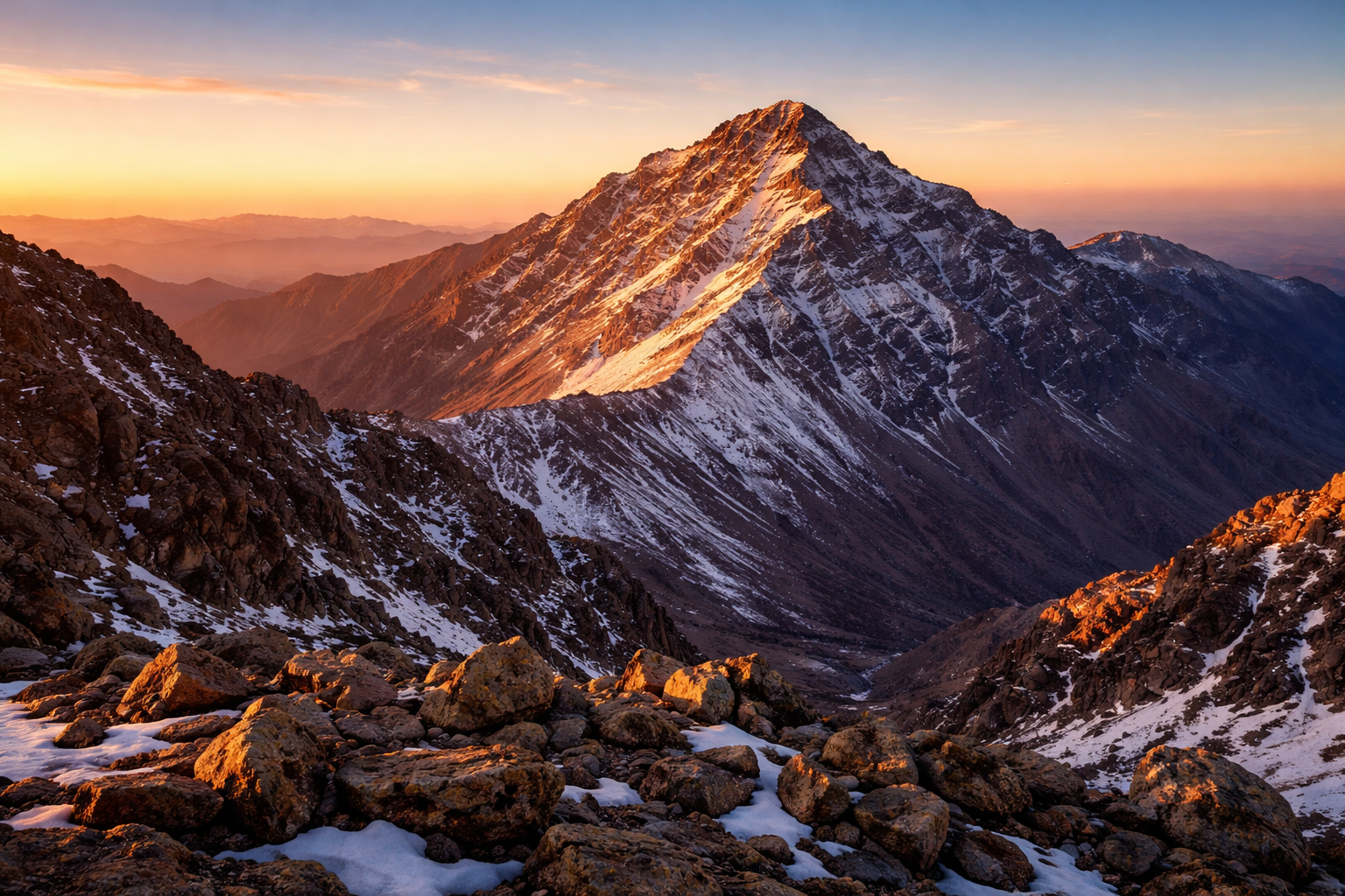 Vetta del Toubkal all'alba
