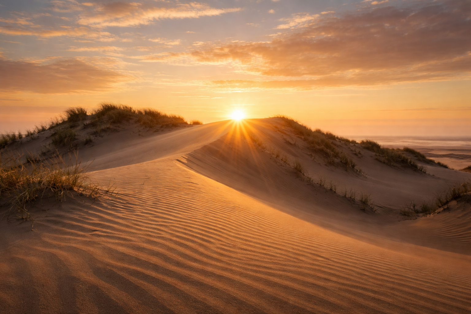 Sunrise over dune ridge
