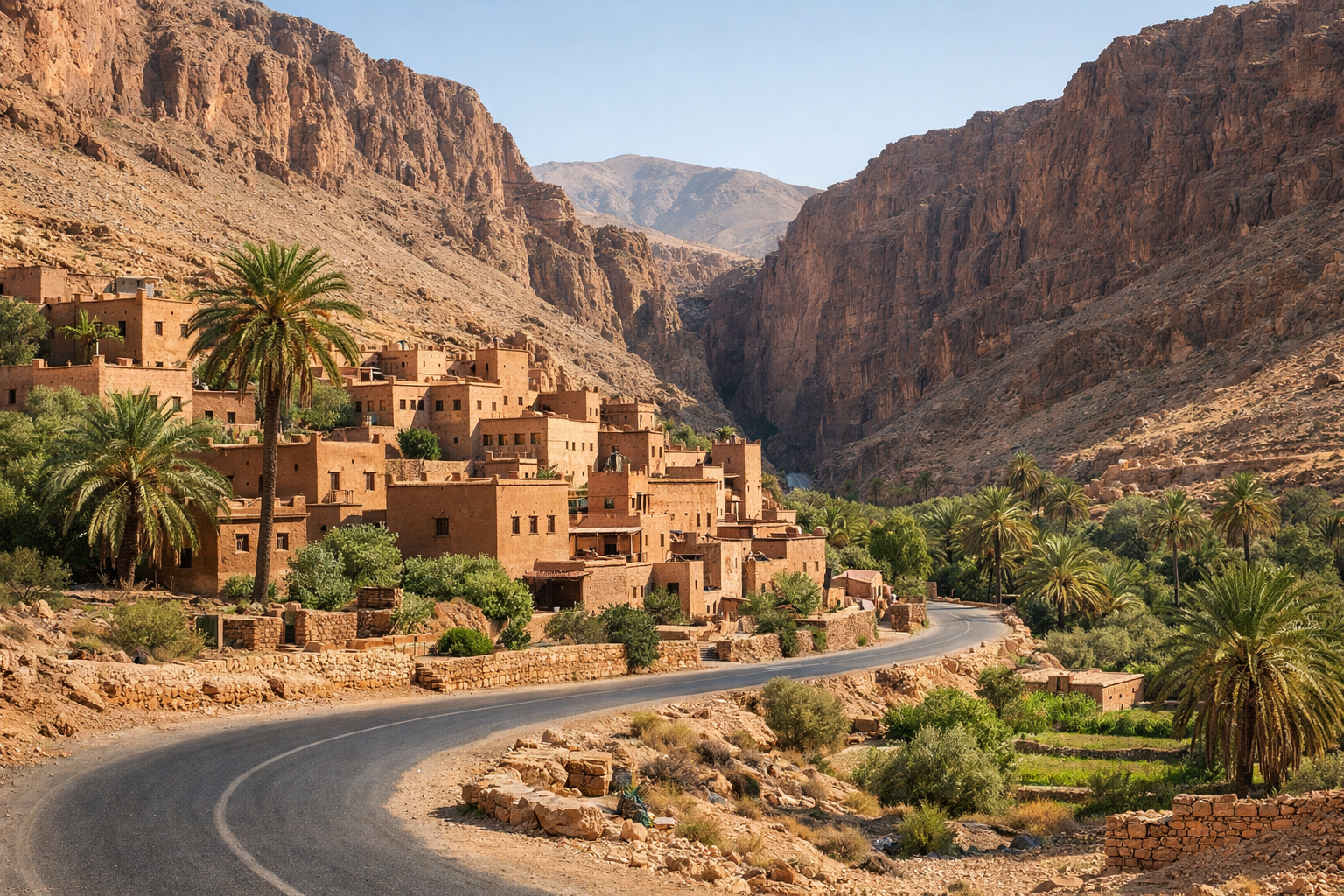 Pueblo y paisaje de la Garganta del Todra