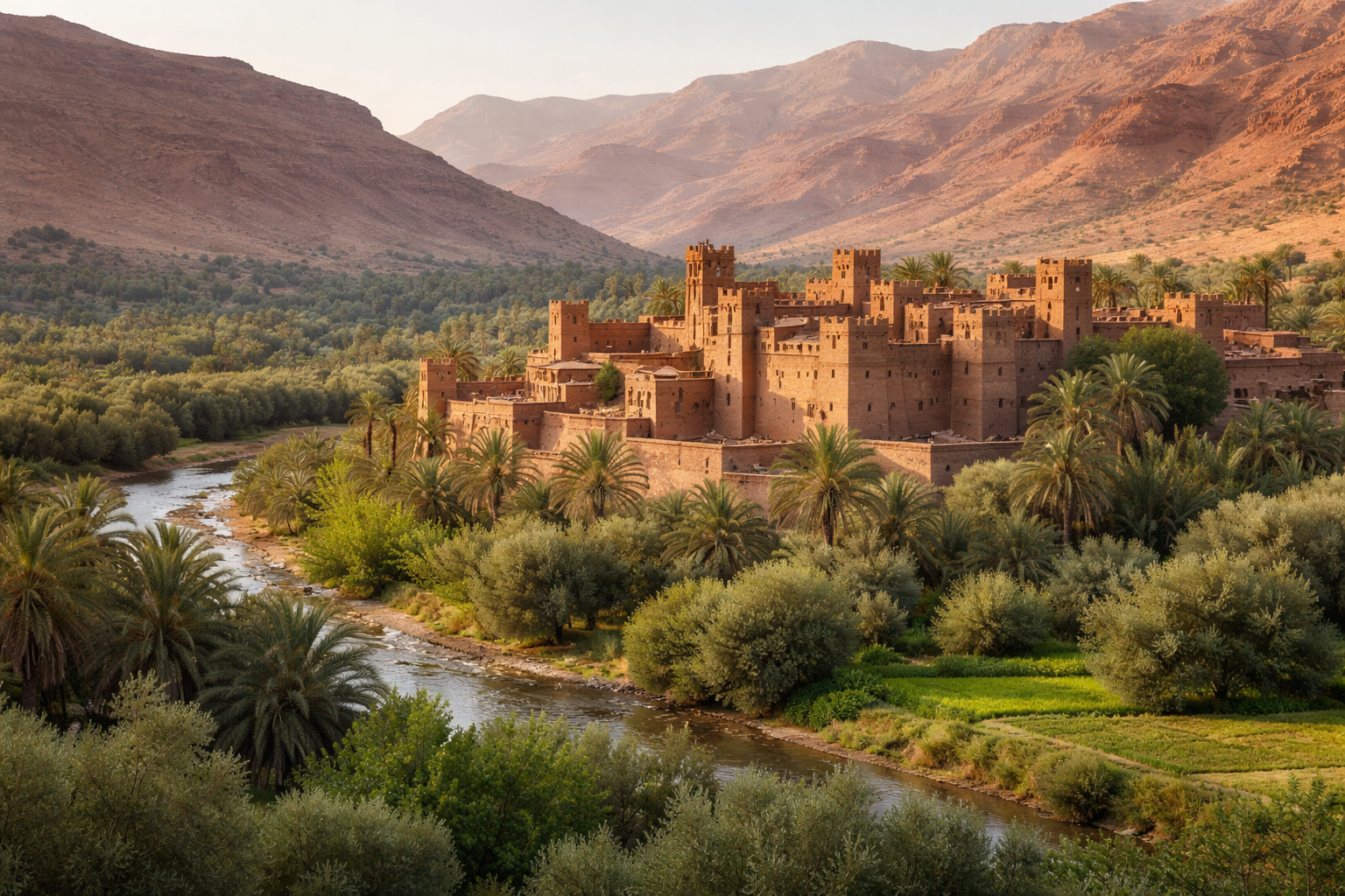 Kasbah traditionnel dans la vallée